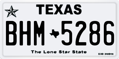 TX license plate BHM5286
