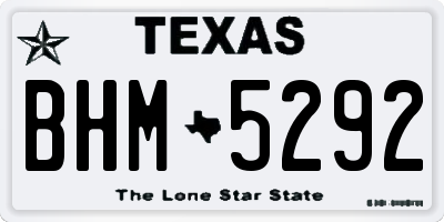 TX license plate BHM5292