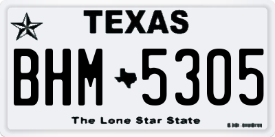 TX license plate BHM5305