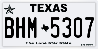 TX license plate BHM5307