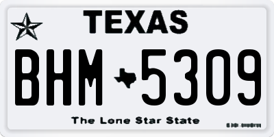 TX license plate BHM5309
