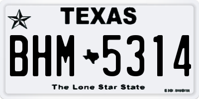 TX license plate BHM5314