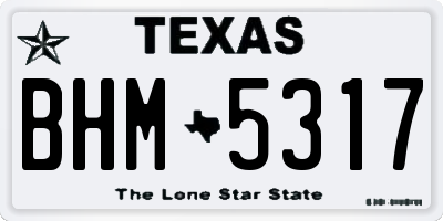 TX license plate BHM5317