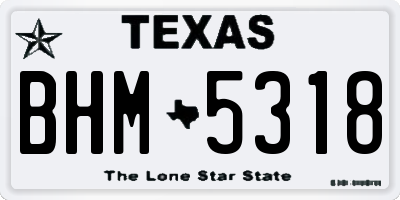 TX license plate BHM5318