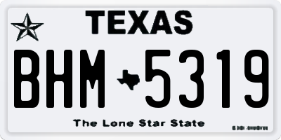 TX license plate BHM5319