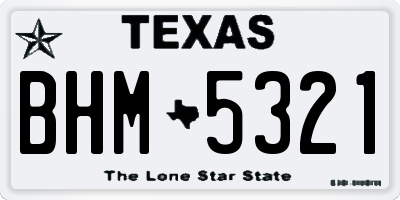 TX license plate BHM5321