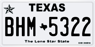TX license plate BHM5322