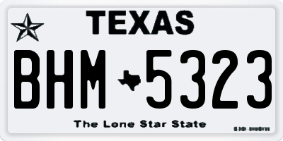 TX license plate BHM5323