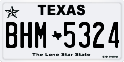 TX license plate BHM5324