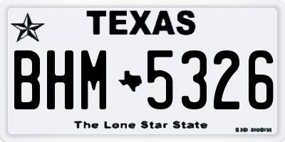 TX license plate BHM5326