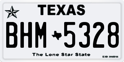 TX license plate BHM5328