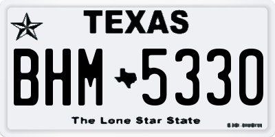 TX license plate BHM5330