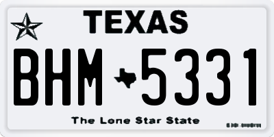 TX license plate BHM5331