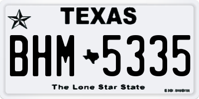 TX license plate BHM5335