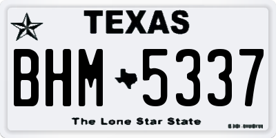 TX license plate BHM5337