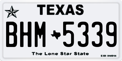TX license plate BHM5339