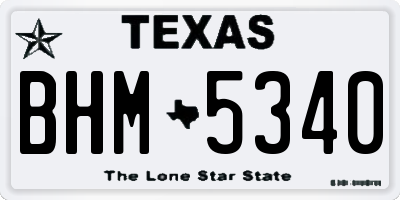 TX license plate BHM5340
