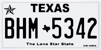 TX license plate BHM5342