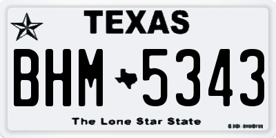 TX license plate BHM5343