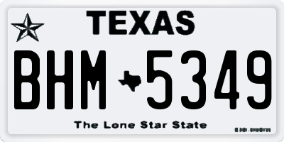 TX license plate BHM5349
