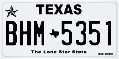 TX license plate BHM5351
