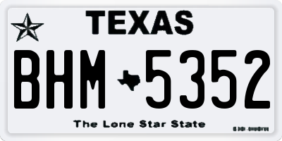 TX license plate BHM5352