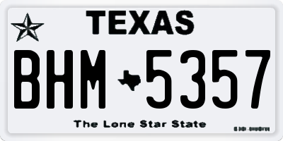 TX license plate BHM5357