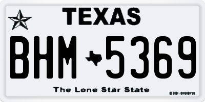 TX license plate BHM5369