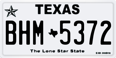 TX license plate BHM5372