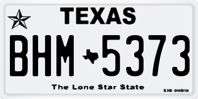 TX license plate BHM5373