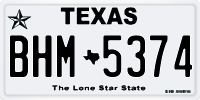 TX license plate BHM5374