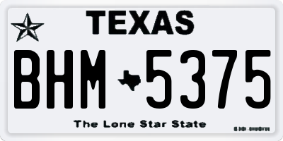 TX license plate BHM5375
