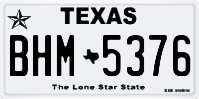 TX license plate BHM5376
