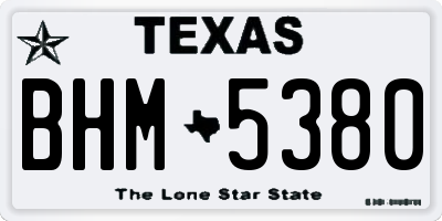 TX license plate BHM5380