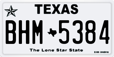 TX license plate BHM5384