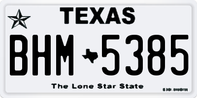 TX license plate BHM5385