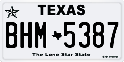 TX license plate BHM5387