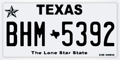 TX license plate BHM5392