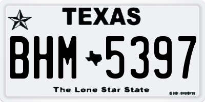 TX license plate BHM5397