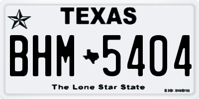 TX license plate BHM5404