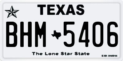 TX license plate BHM5406