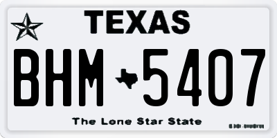 TX license plate BHM5407