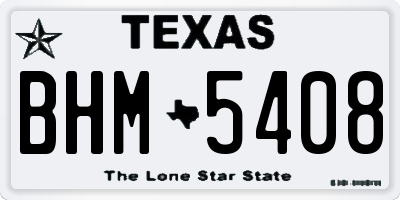 TX license plate BHM5408