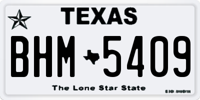 TX license plate BHM5409