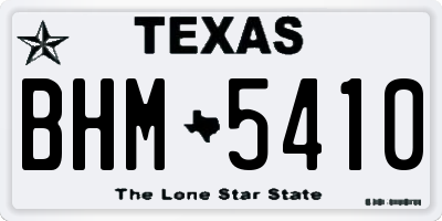 TX license plate BHM5410