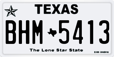 TX license plate BHM5413