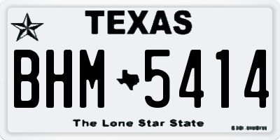 TX license plate BHM5414