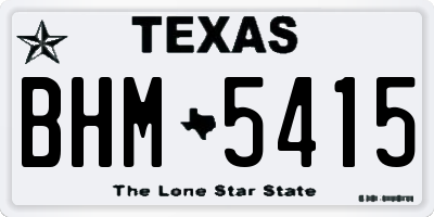 TX license plate BHM5415