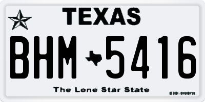 TX license plate BHM5416