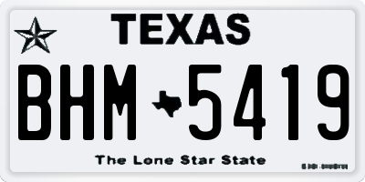 TX license plate BHM5419